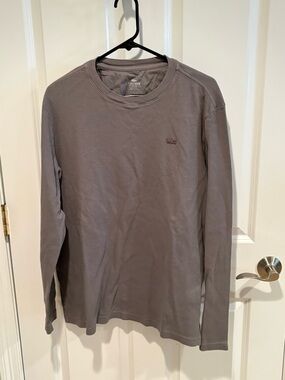 Lacoste Men's Long-Sleeve Crewneck Shirt in Taupe Gray
